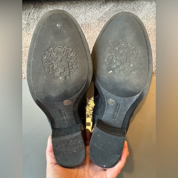 EUC Vince Camuto Bocca Over Knee Black Leather Riding Boots with Gold Buckle - Picture 5 of 7